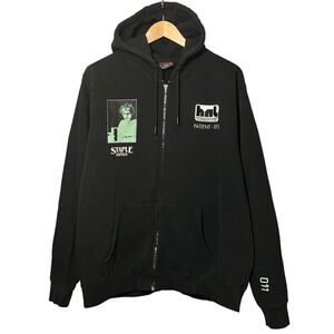 Staple x Stranger Things Mens XL Full Zip Hoodie Hawkins Lab Patient 011 Black